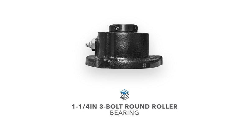 1-1/4IN 3-Bolt Round Roller Bearing - Side