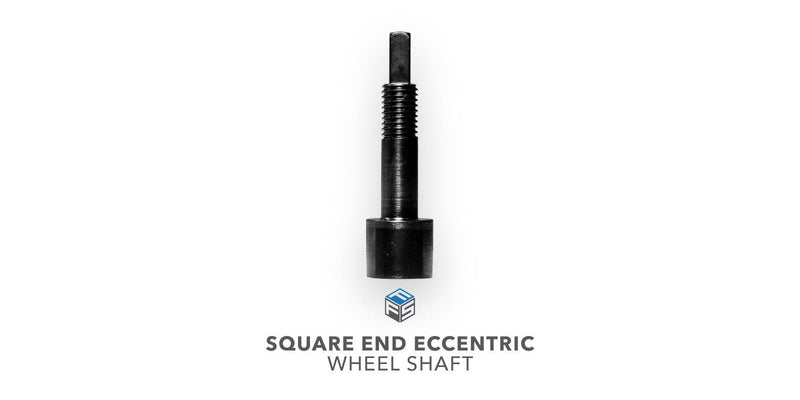 Square End Eccentric Wheel Shaft - Front View